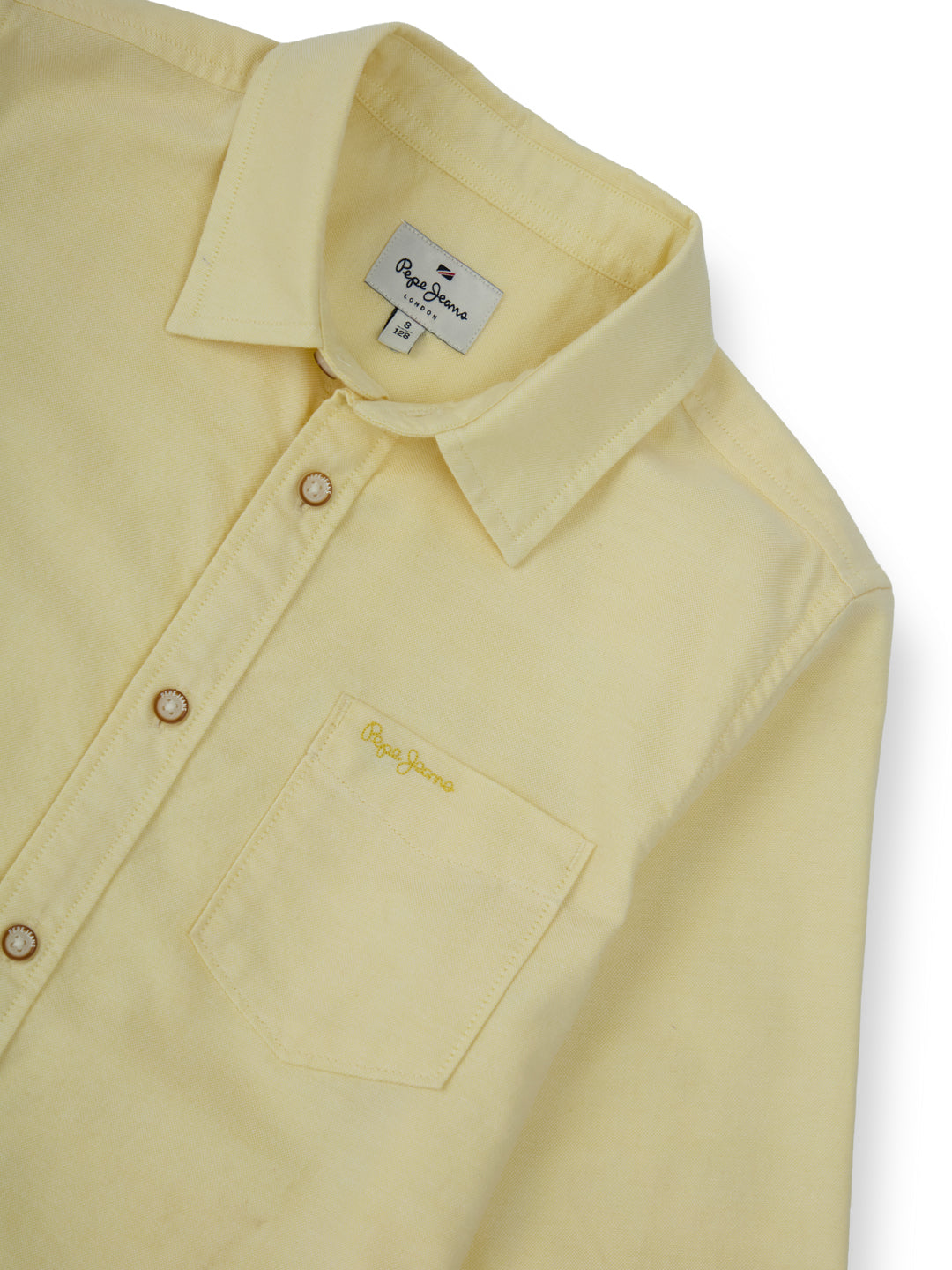 Boys Yellow Solid Regular Fit Shirt