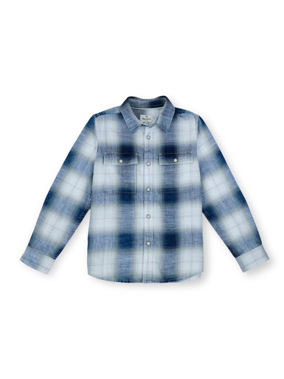 Boys Indigo Checked Regular Fit Shirt Full Sleeves