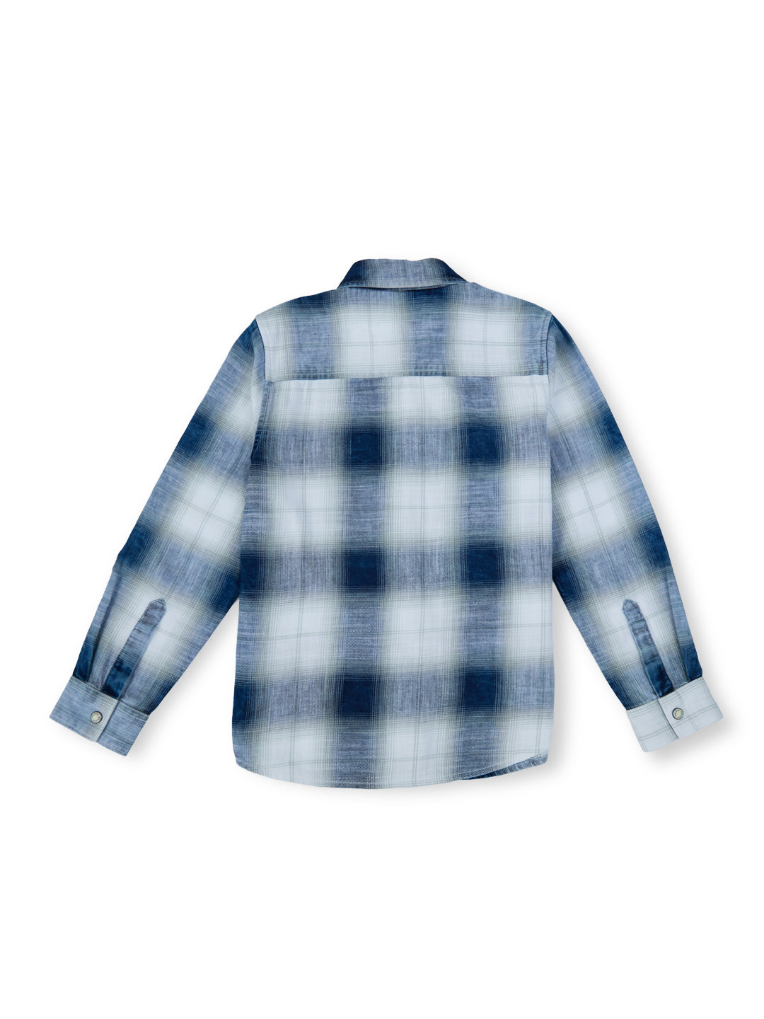 Boys Indigo Checked Regular Fit Shirt Full Sleeves
