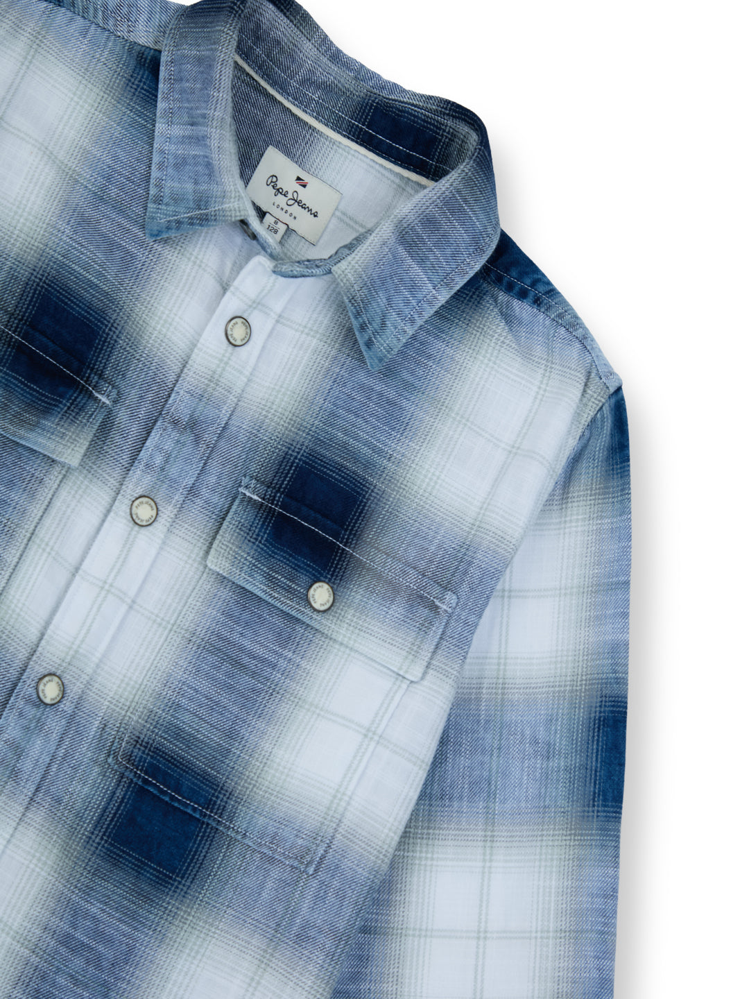 Boys Indigo Checked Regular Fit Shirt Full Sleeves