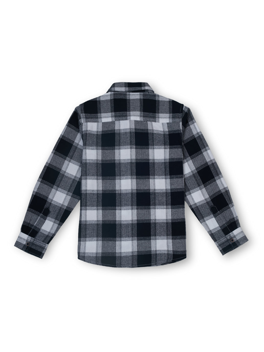 Boys Navy Checked Regular Fit Shirt