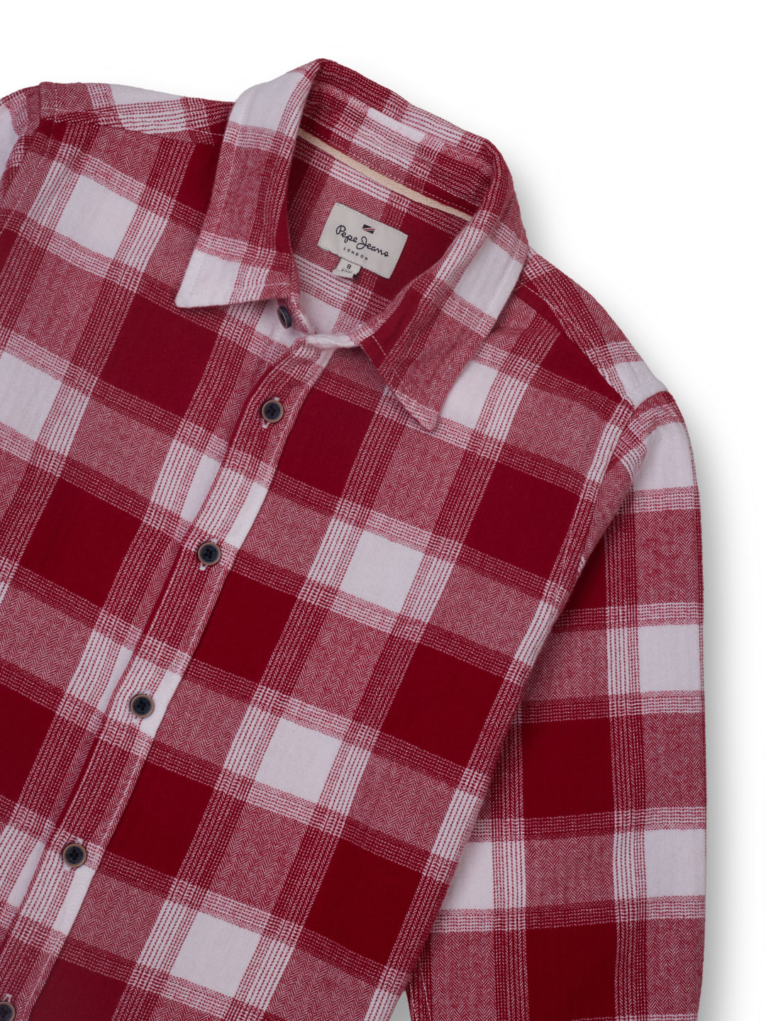 Boys Red Checked Regular Fit Shirt Shirt Collar