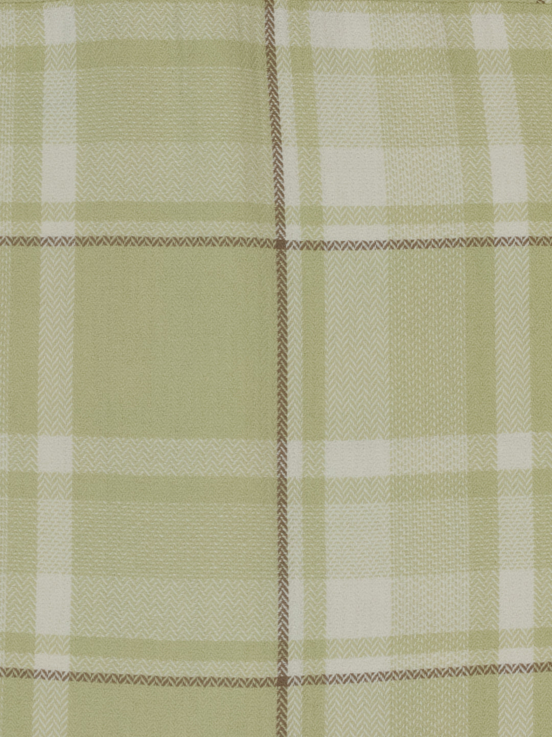 Boys Olive Checked Regular Fit Shirt