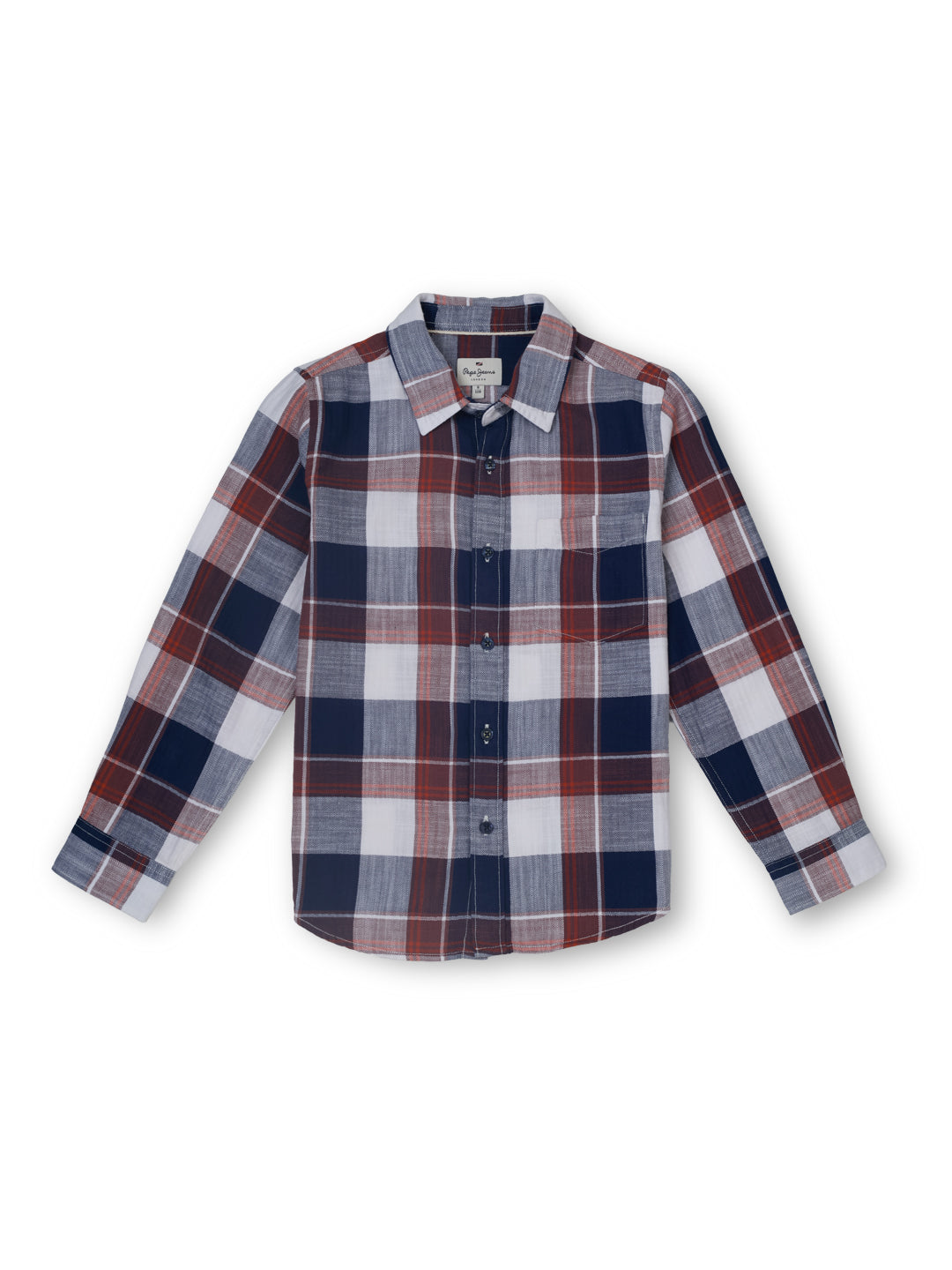 Boys Red Checked Regular Fit Shirt Everyday