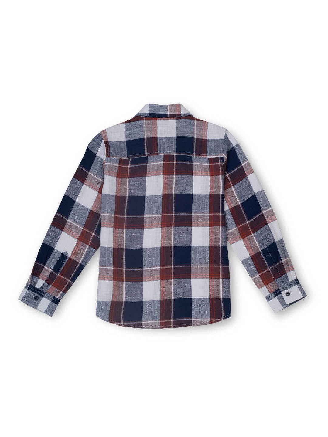 Boys Red Checked Regular Fit Shirt Everyday