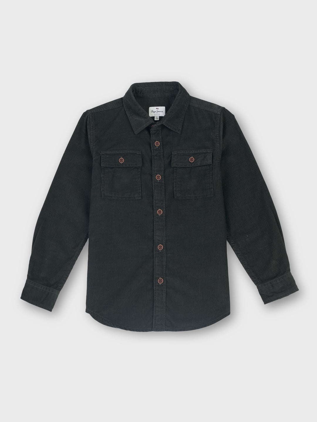 Boys Olive Solid Regular Fit Shirt Full Sleeves