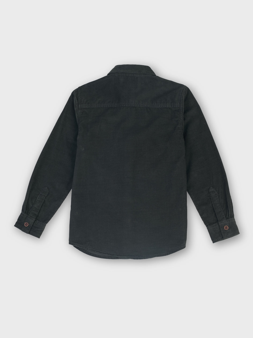 Boys Olive Solid Regular Fit Shirt Full Sleeves