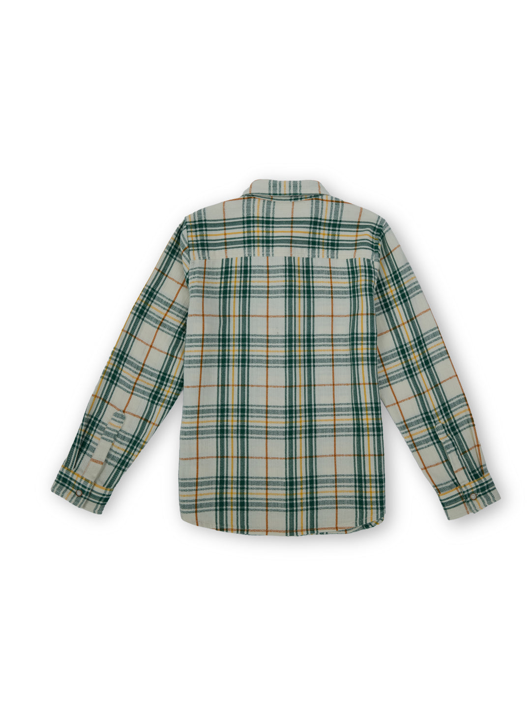 Boys Green Checked Regular Fit Shirt Everyday