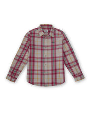 Boys Red Checked Regular Fit Shirt Classic