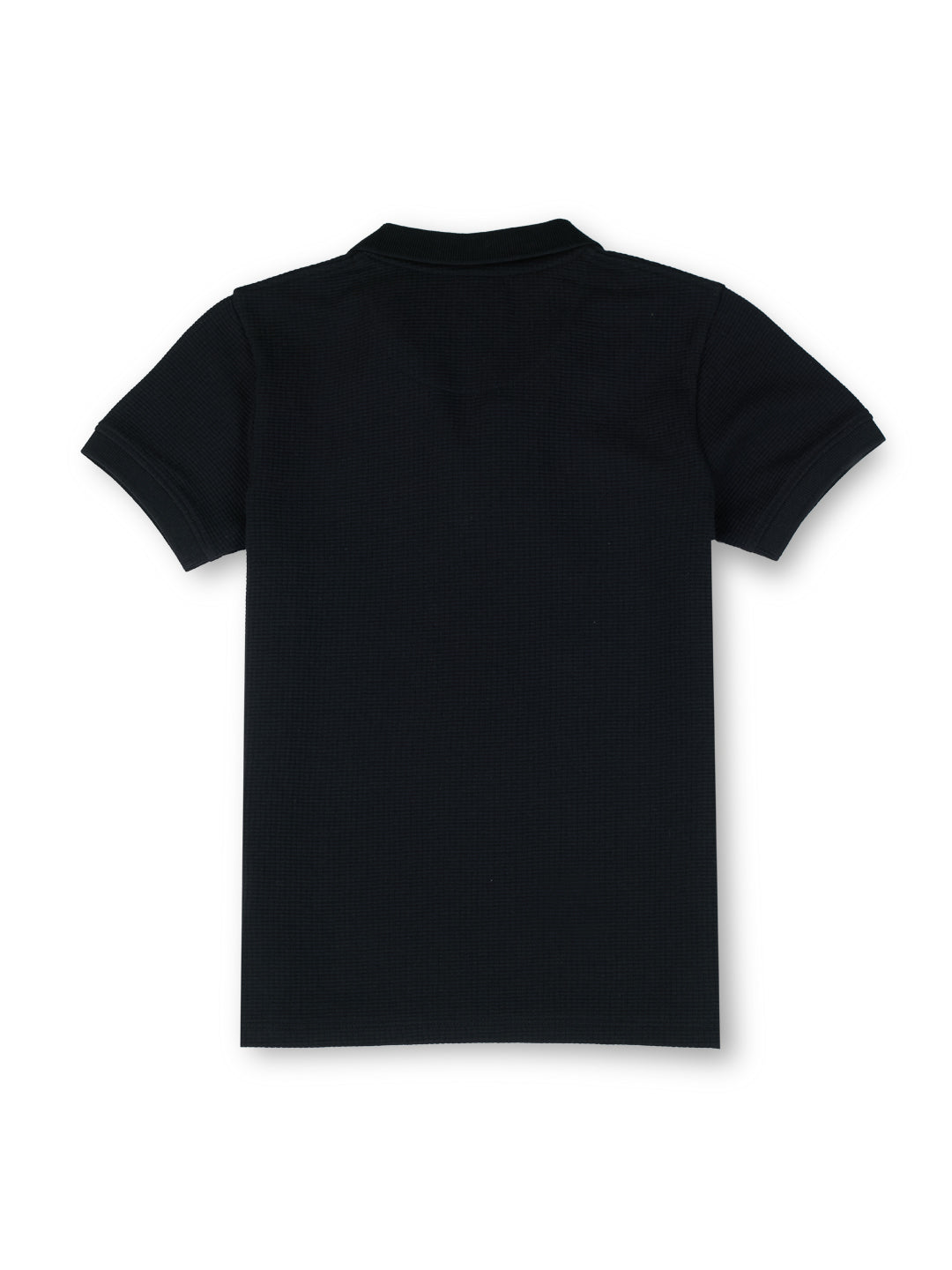 Boys Black Graphic Print Regular Fit Polo