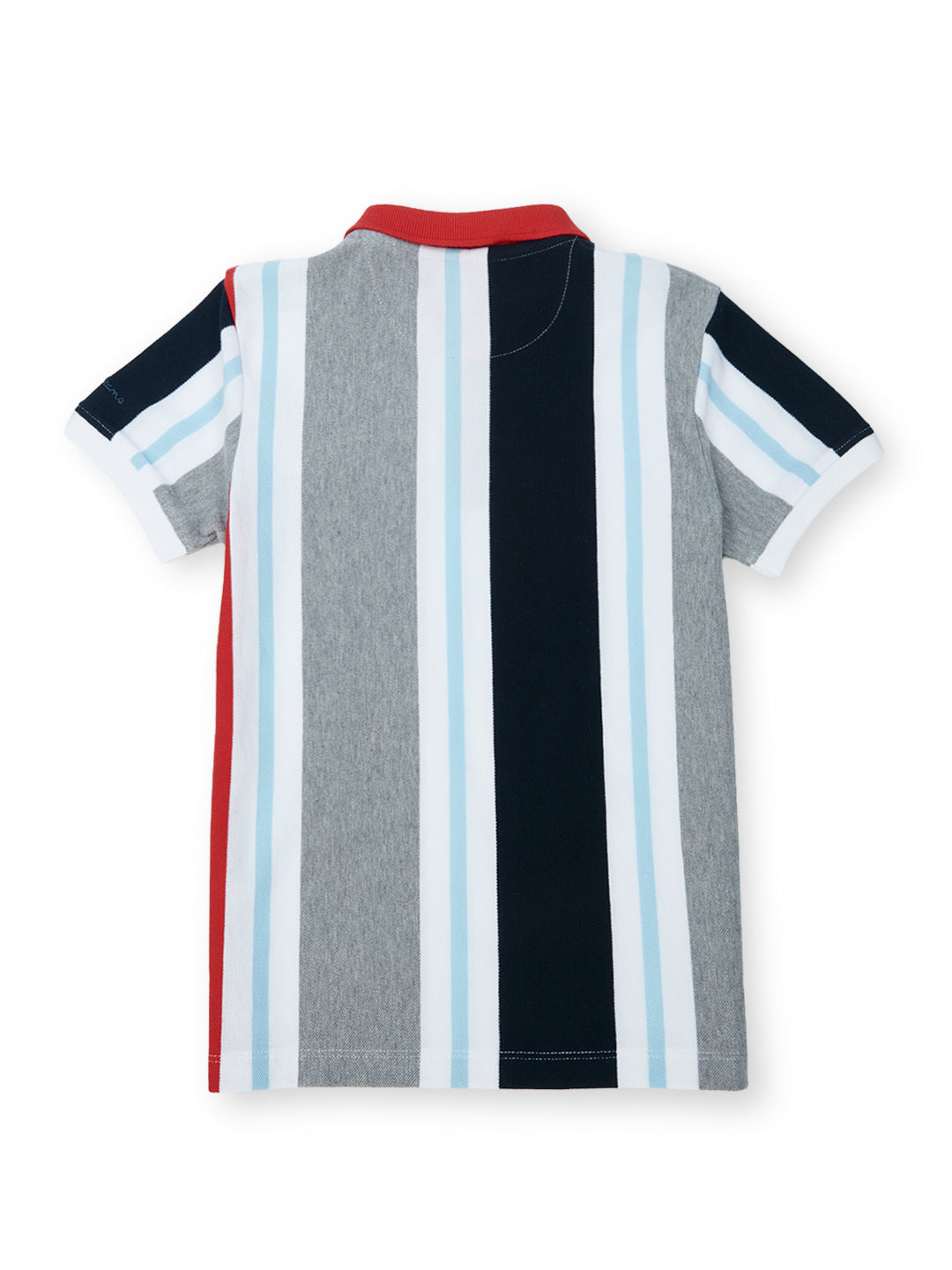 Boys Red Striped Regular Fit Polo