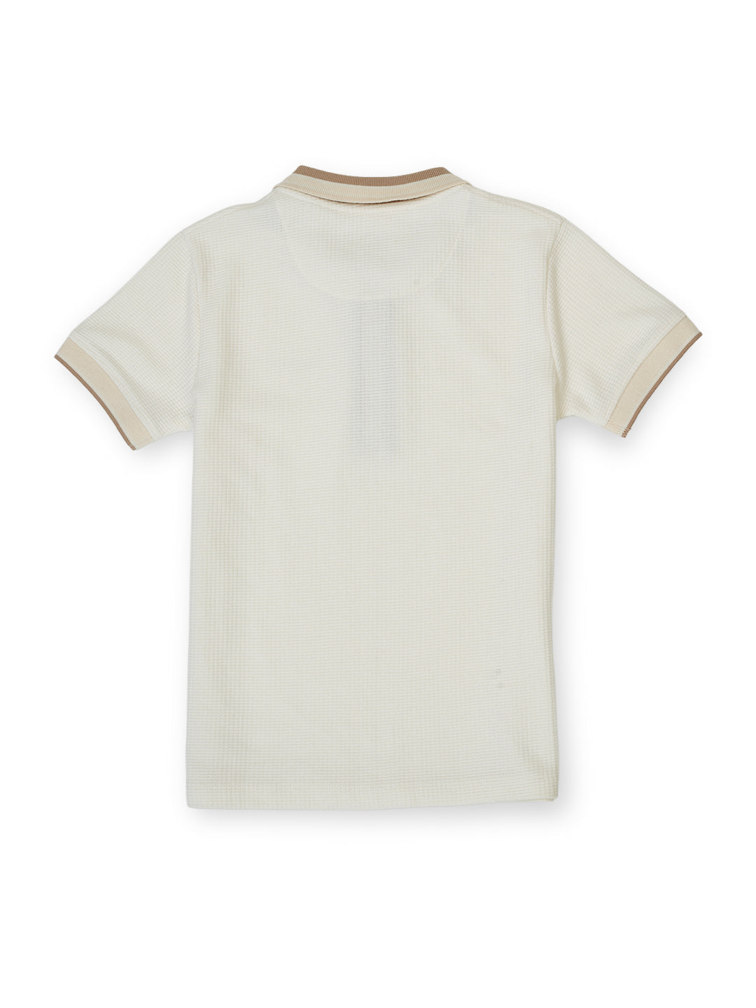 Boys Ecru Graphic Print Regular Fit Polo