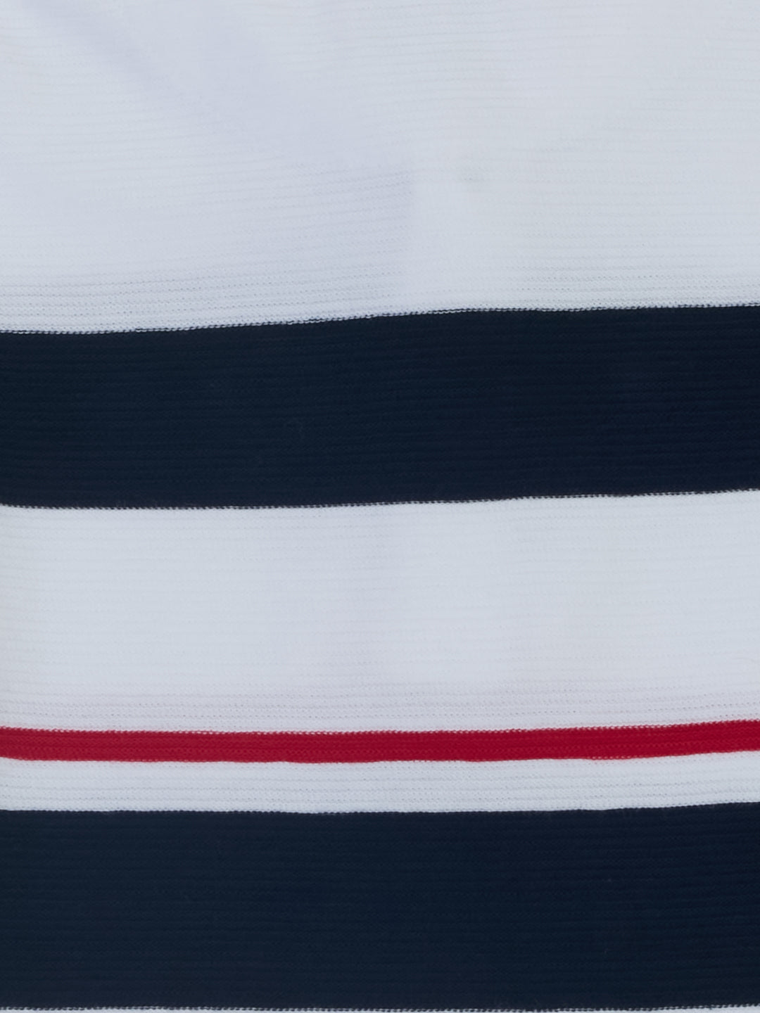 Boys White Striped Regular Fit Polo