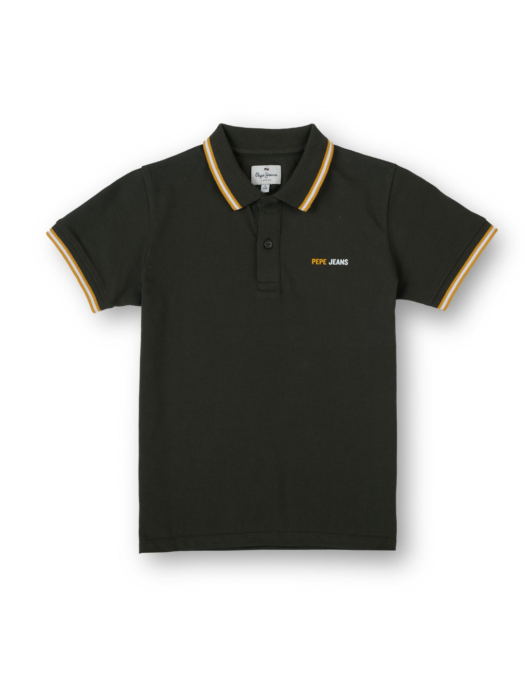 Boys Olive Graphic Print Regular Fit Polo