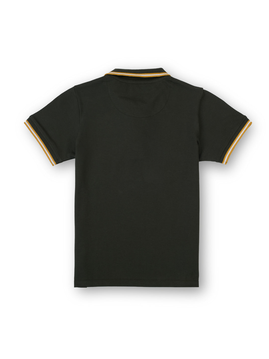 Boys Olive Graphic Print Regular Fit Polo