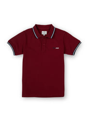 Boys Rugby Red Graphic Print Regular Fit Polo