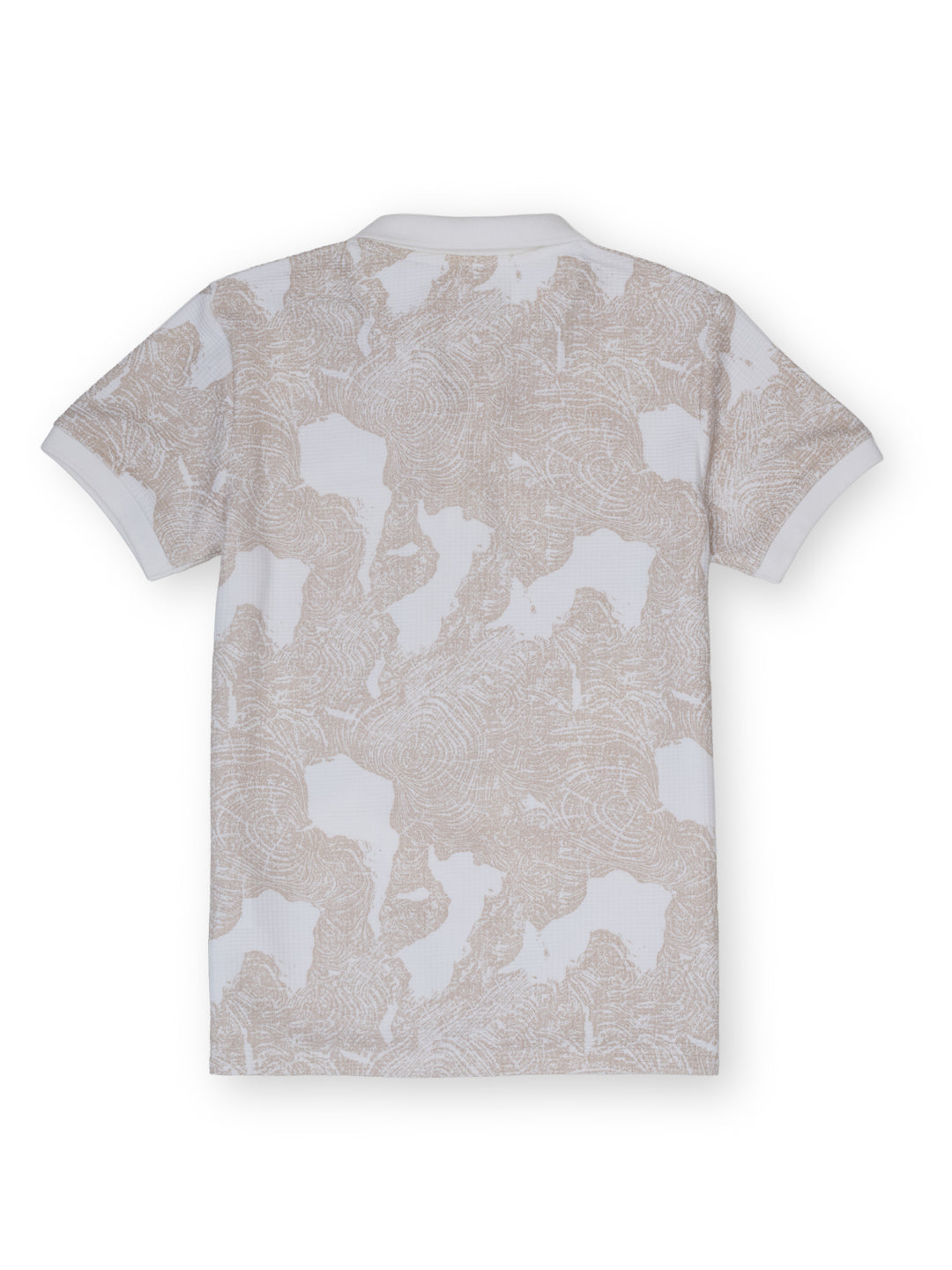 Boys Beige Graphic Print Regular Fit Polo