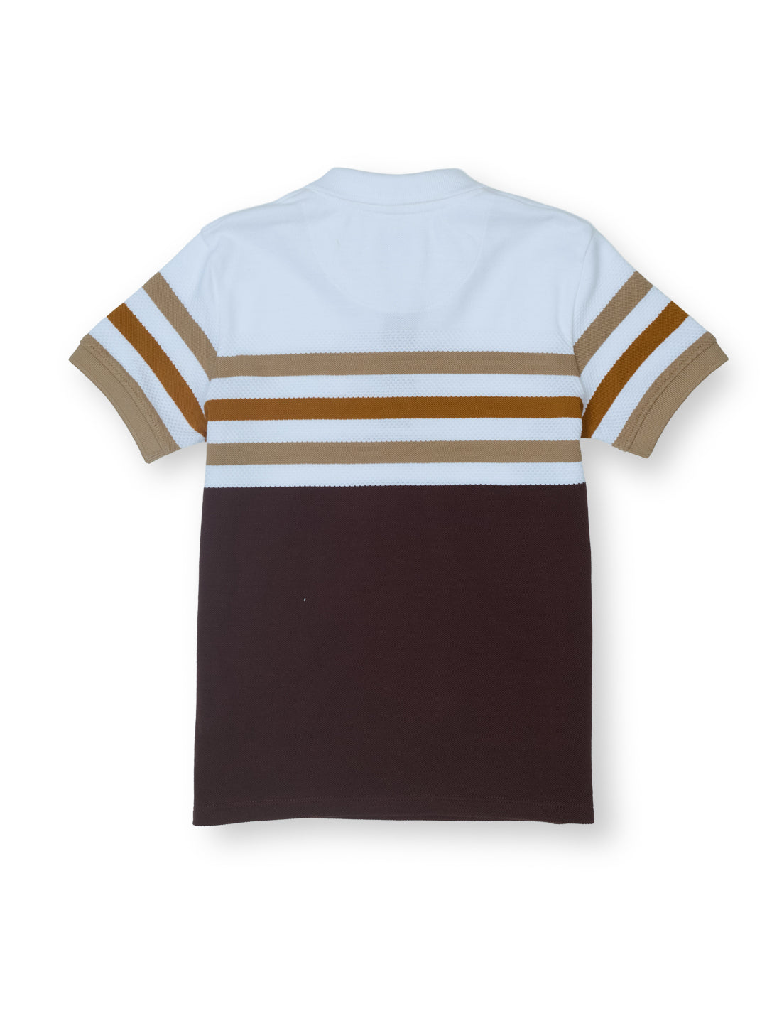 Boys Brown Striped Regular Fit Polo
