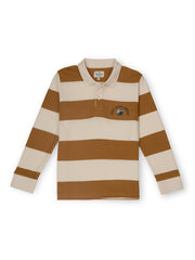 Boys Tobacco Striped Regular Fit Polo