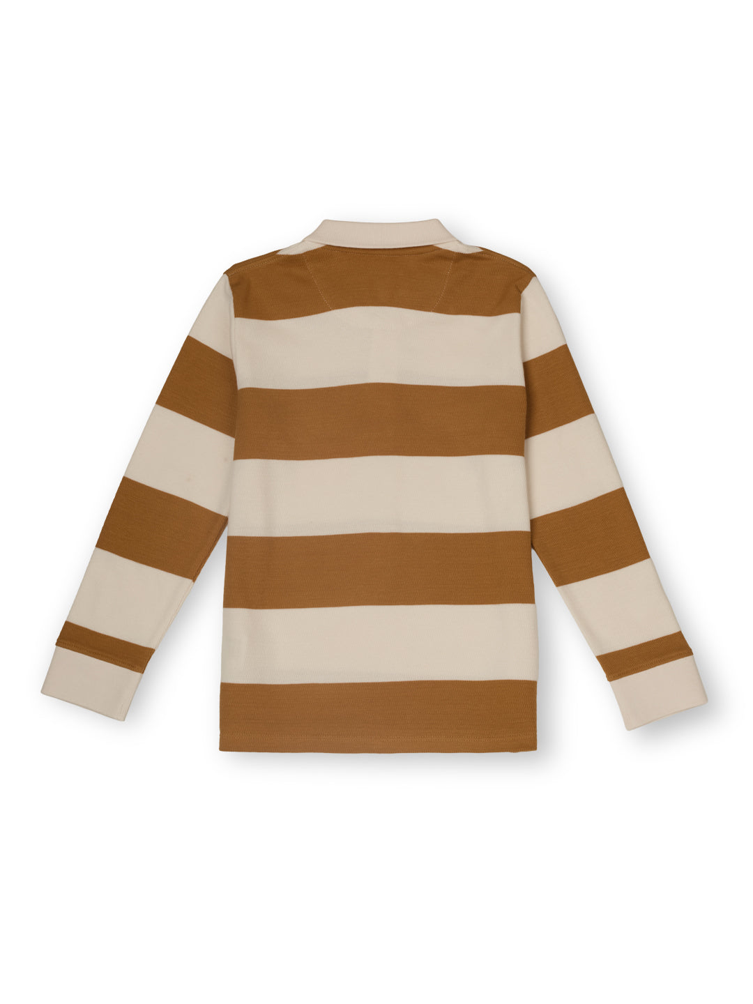 Boys Tobacco Striped Regular Fit Polo
