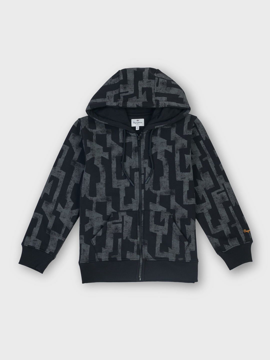 Boys Black Distressed Regular Fit Sweatshirt