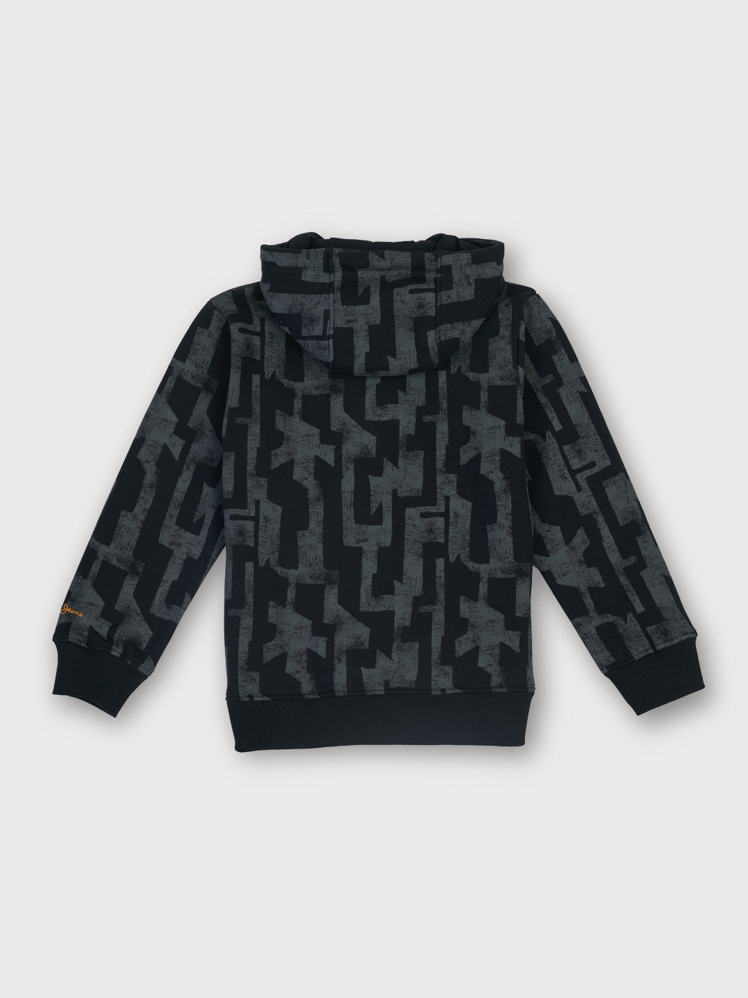 Boys Black Distressed Regular Fit Sweatshirt