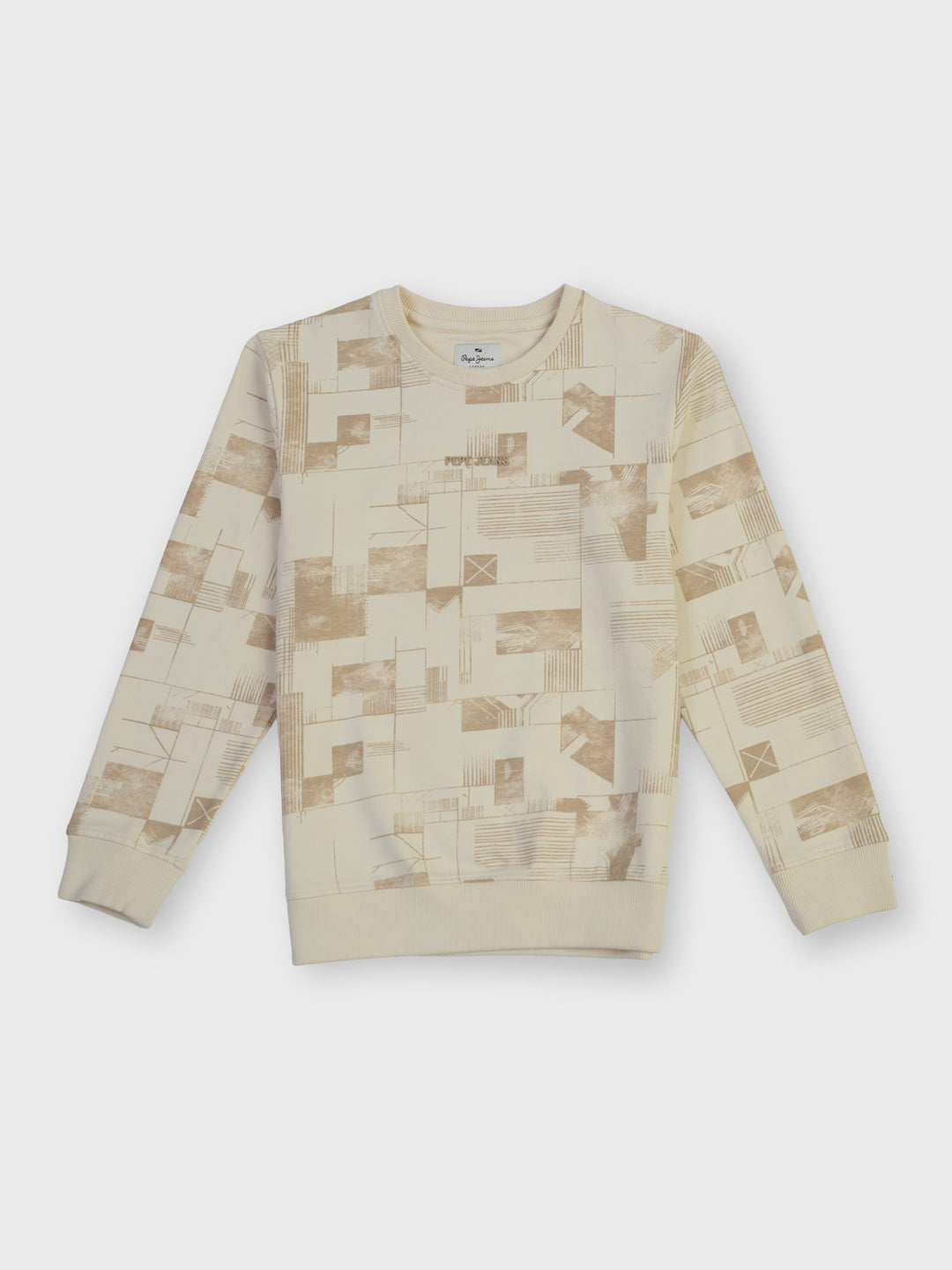 Boys Ivory Abstract Regular Fit Sweatshirt