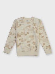 Boys Ivory Abstract Regular Fit Sweatshirt