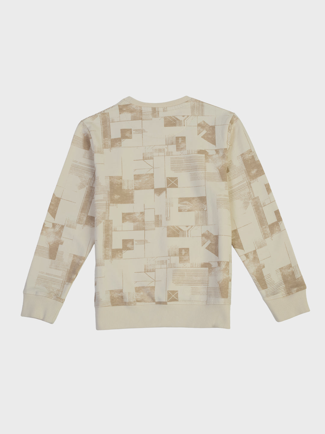 Boys Ivory Abstract Regular Fit Sweatshirt