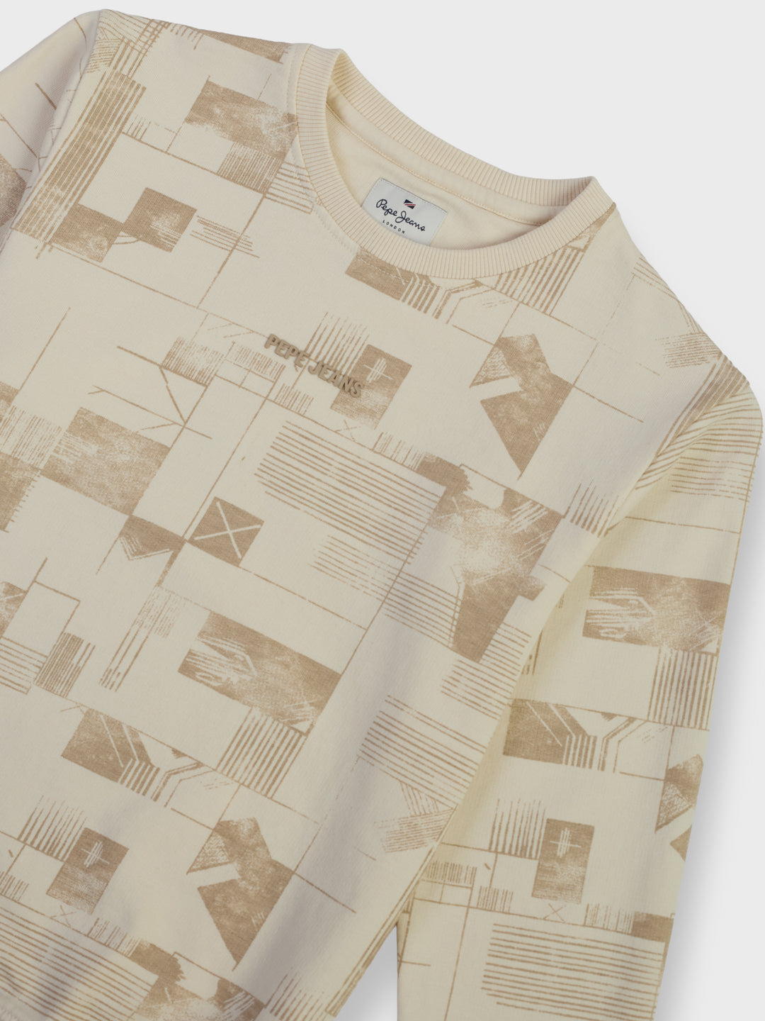 Boys Ivory Abstract Regular Fit Sweatshirt