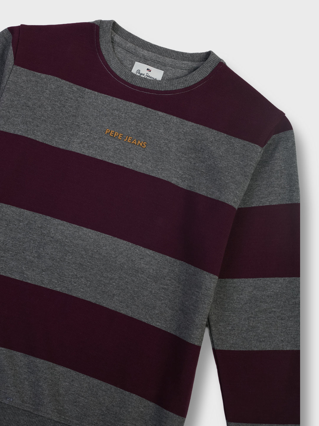 Boys Antracite Striped Regular Fit Sweatshirt