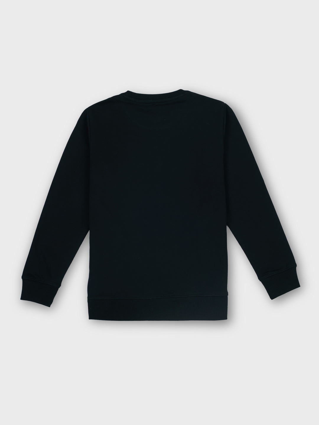 Boys Black Graphic Print Regular Fit Sweatshirt Crew Neck