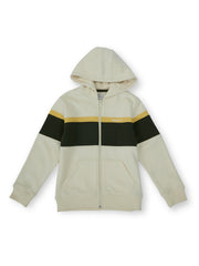 Boys Olive Striped Regular Fit Sweatshirt