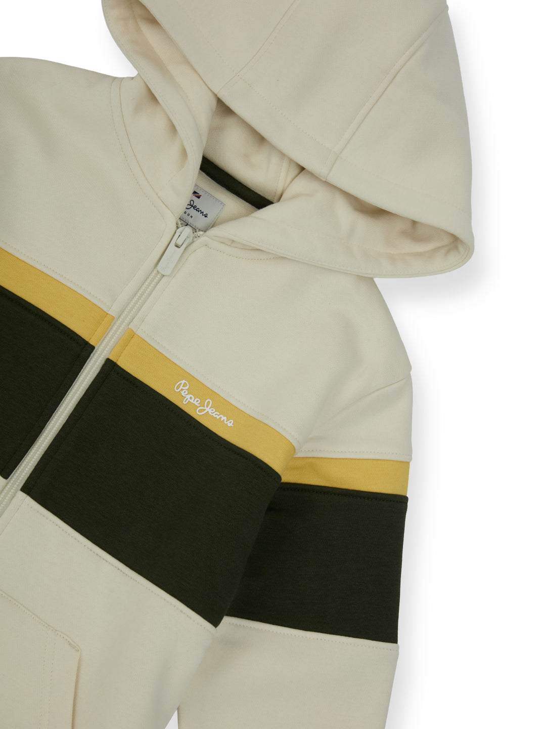 Boys Olive Striped Regular Fit Sweatshirt