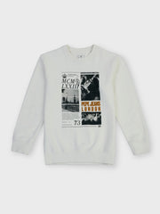 Boys Off White Graphic Print Regular Fit Sweatshirt Crew