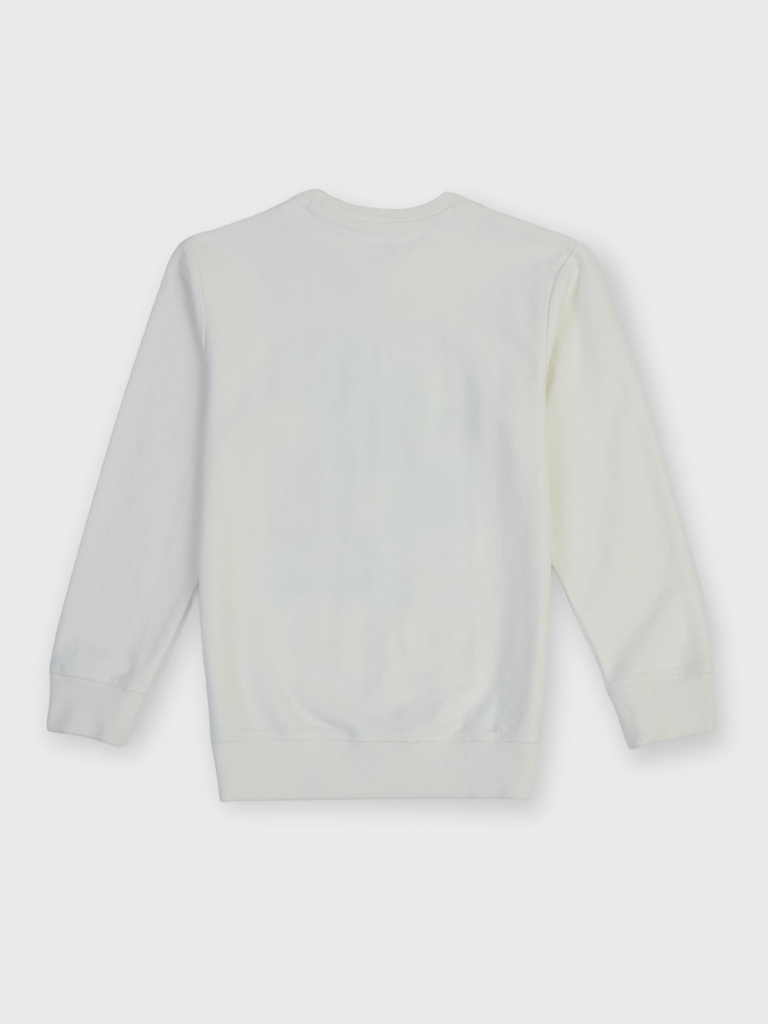 Boys Off White Graphic Print Regular Fit Sweatshirt Crew
