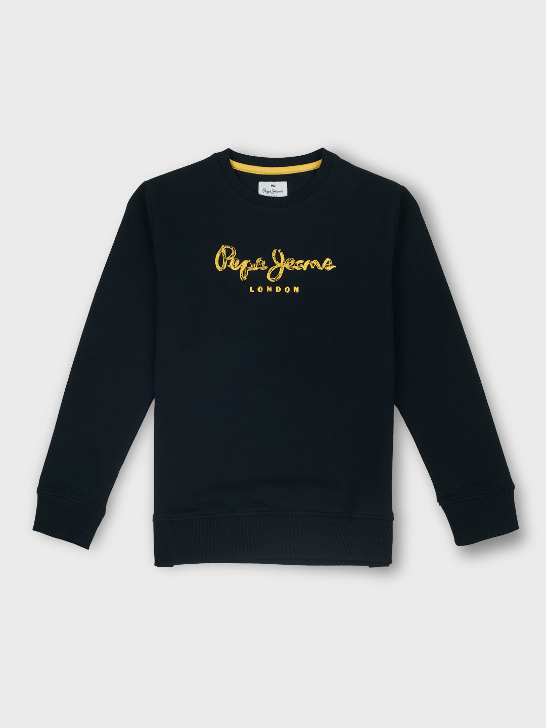 Boys Black Solid Regular Fit Sweatshirt