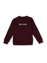 Boys Burgundy Graphic Print Regular Fit Sweatshirt Everyday