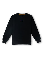 Boys Black Jacquard Regular Fit Sweatshirt