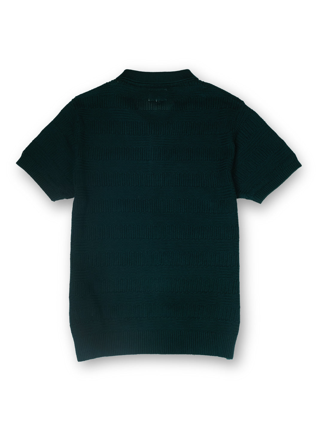 Boys Green Striped Regular Fit Polo