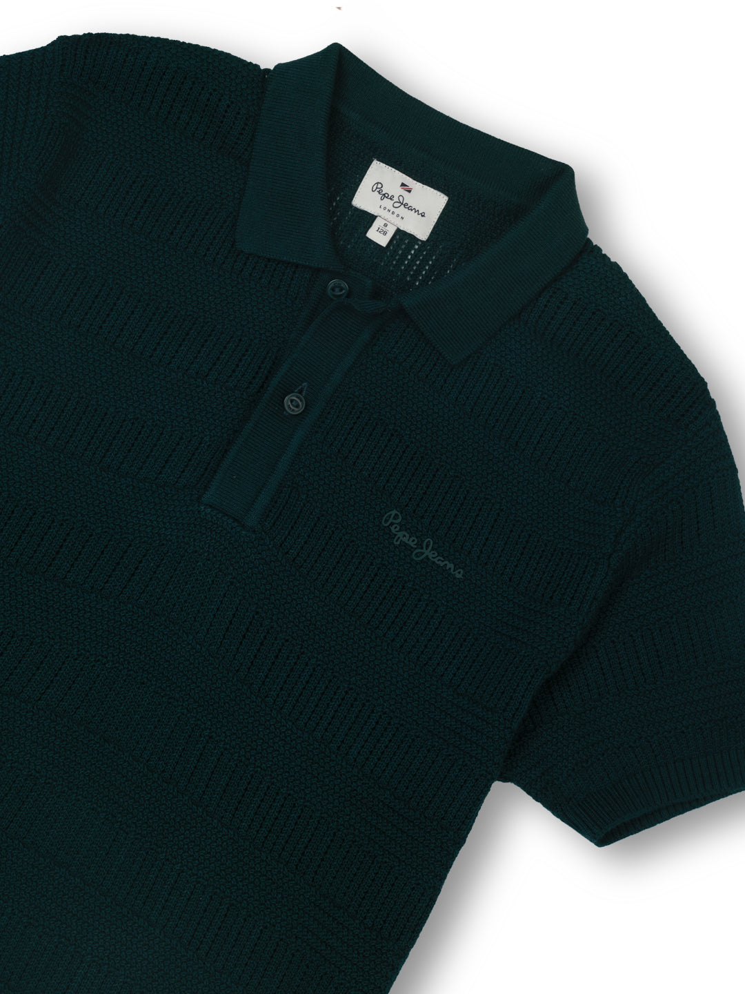 Boys Green Striped Regular Fit Polo
