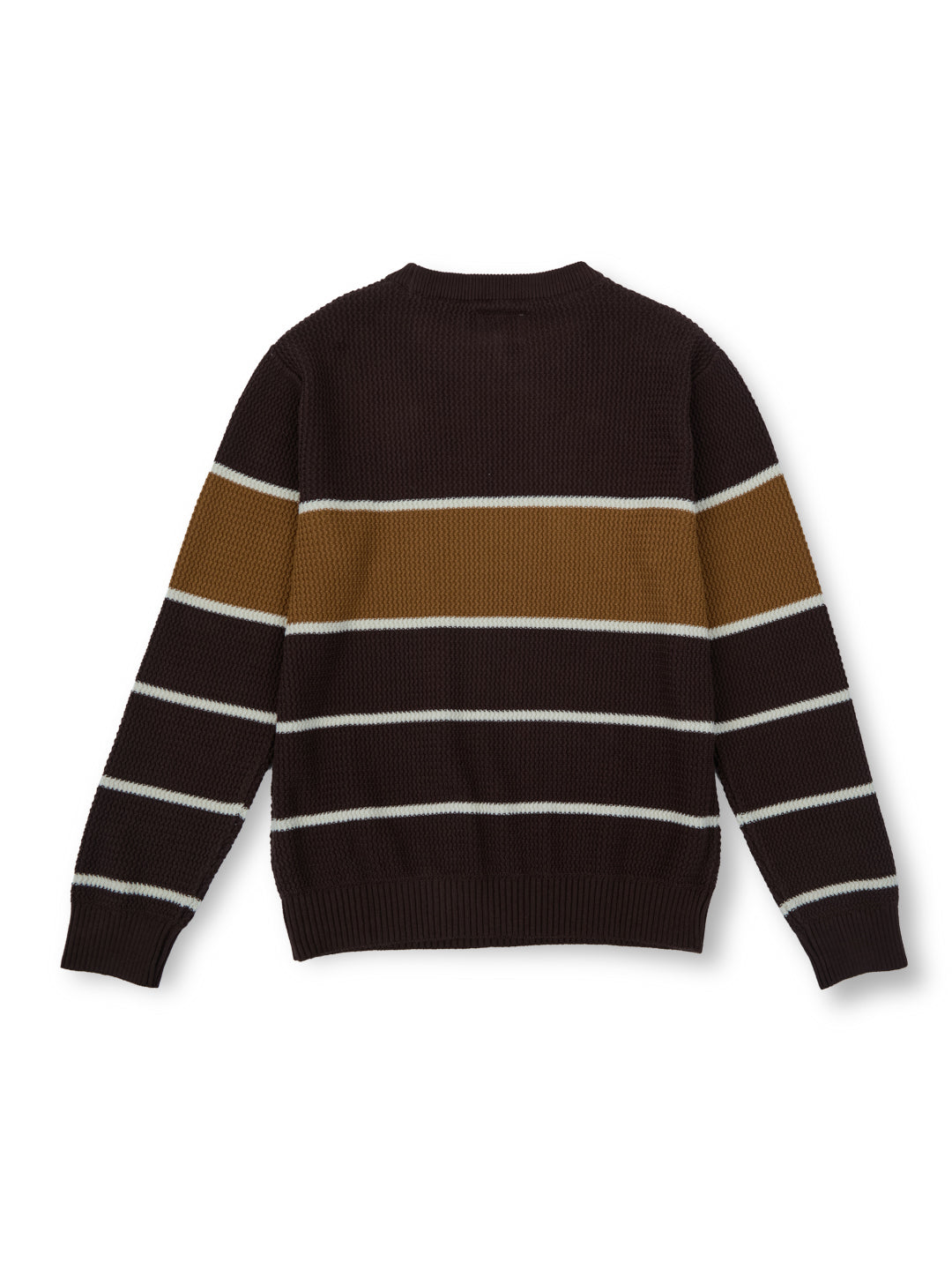 Boys Cocoa Powder Striped Regular Fit Sweater