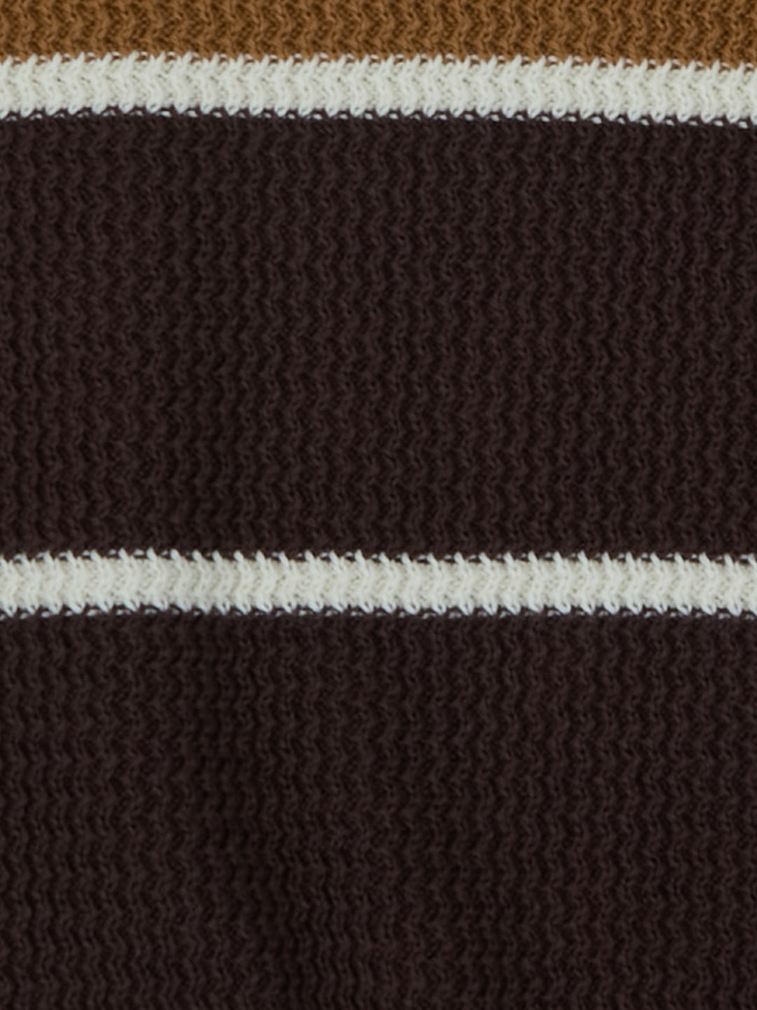 Boys Cocoa Powder Striped Regular Fit Sweater