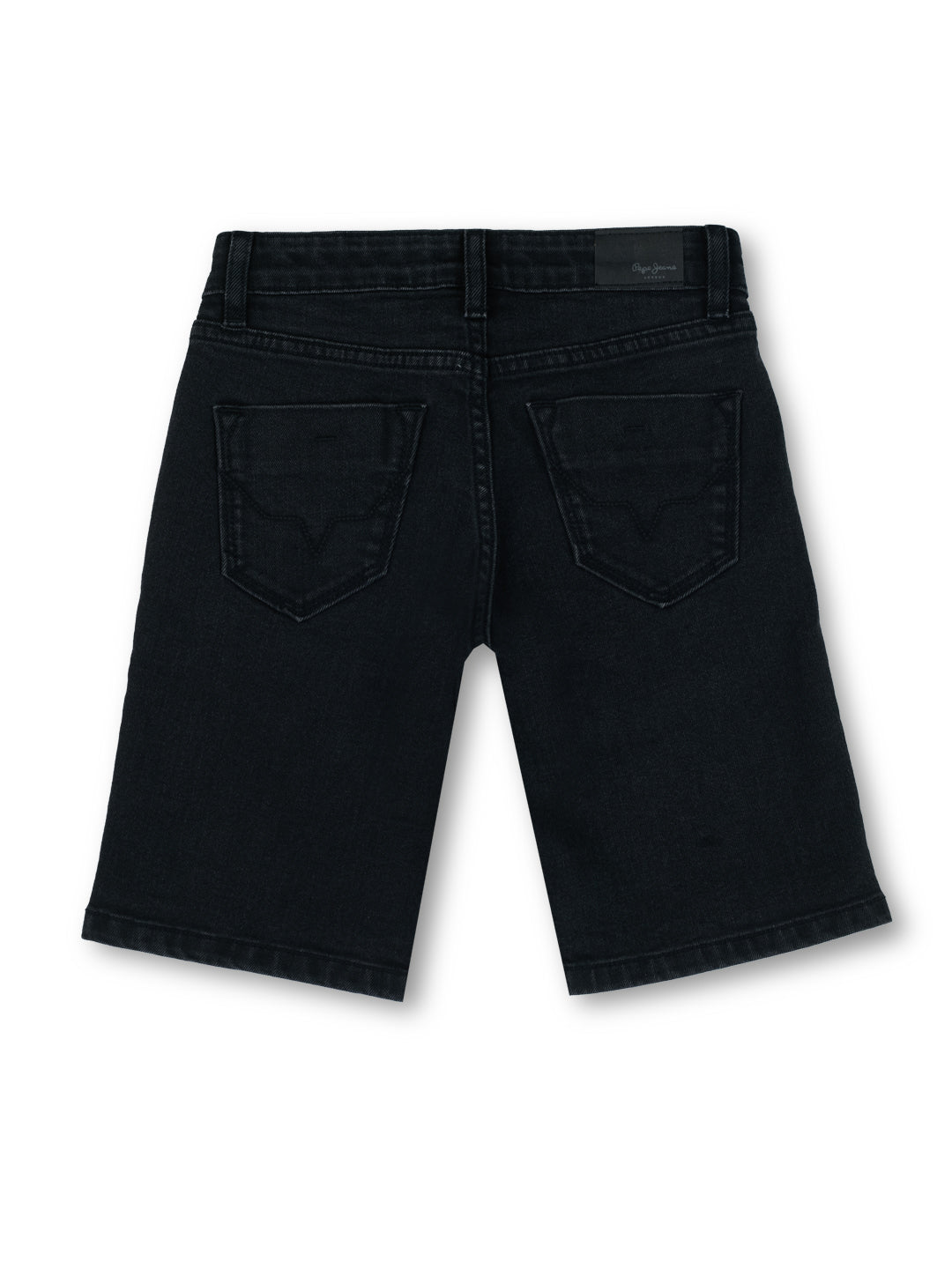 Boys Black Used Finish Slim Fit Denim Shorts