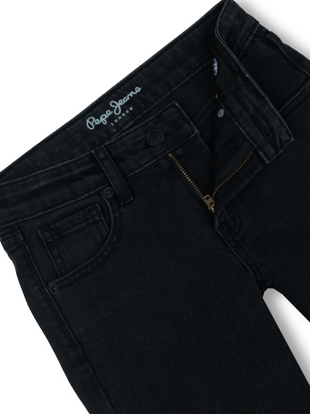 Boys Black Used Finish Slim Fit Denim Shorts