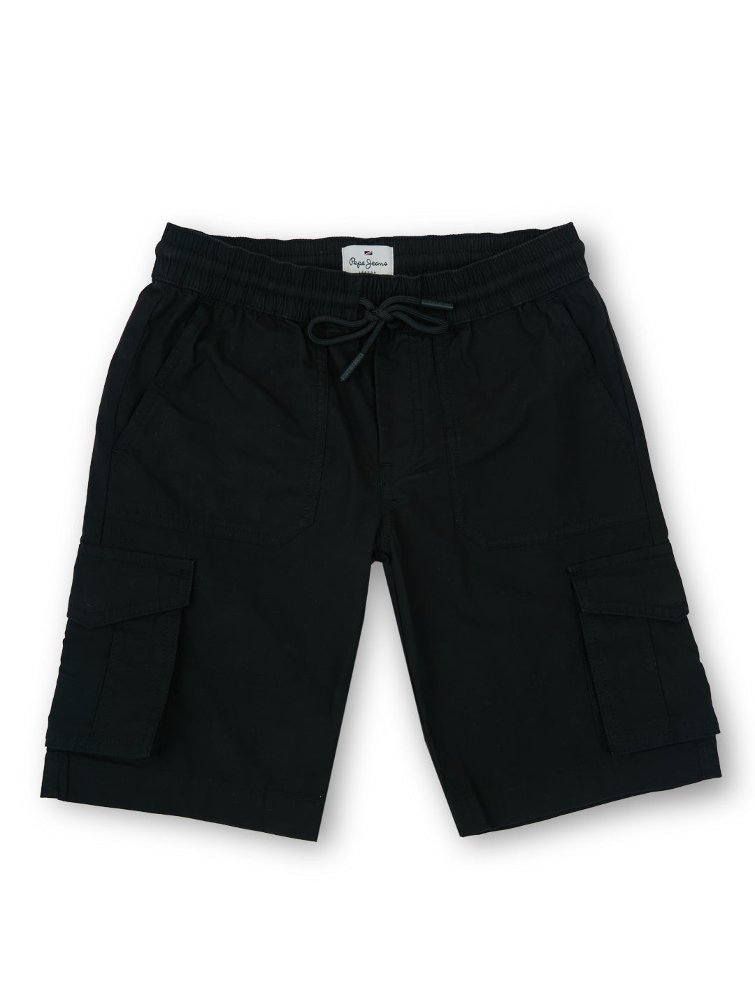 Boys Black Solid Regular Fit Shorts