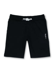 Boys Black Graphic Print Regular Fit Shorts