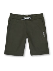 Boys Olive Graphic Print Regular Fit Shorts
