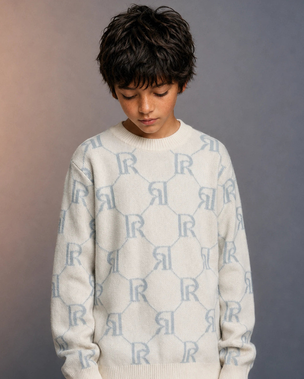 Rare Ones Boys Poston Acrylic Sweater - Off White