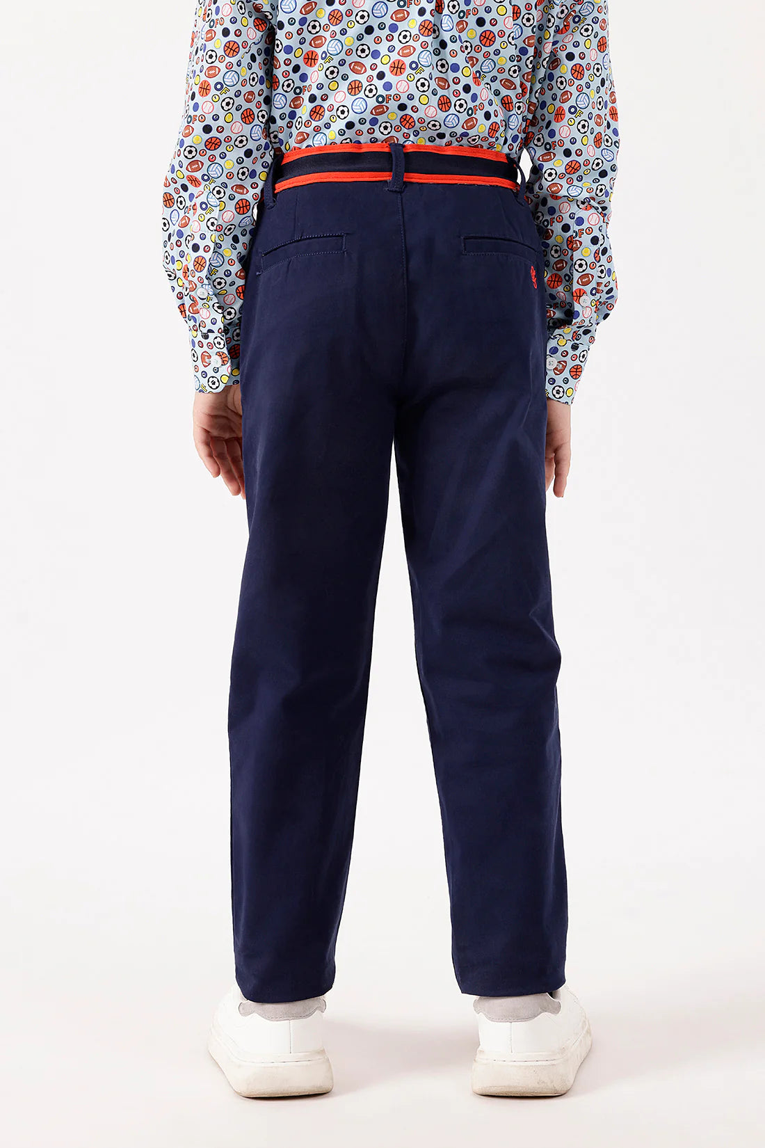Boys Navy Blue Twill Lycra Trousers